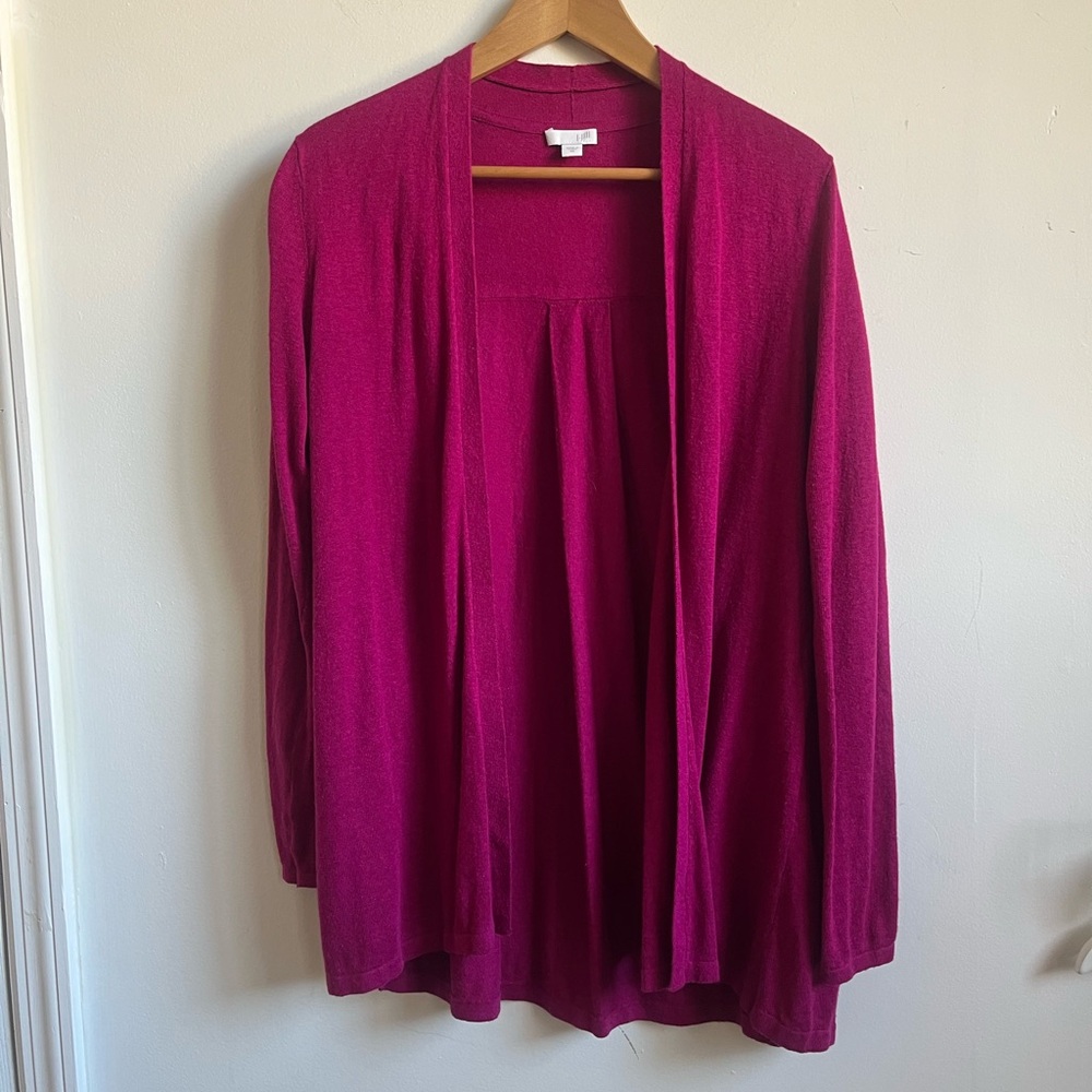 J jill magenta Women's Fuchsia Open Front Cardigan sz xs relaxed fit preppy